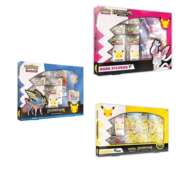 Pokemon 25th Anniversary Deluxe Pin Collection - Includes Flying Pikachu Pin & Zacian Card